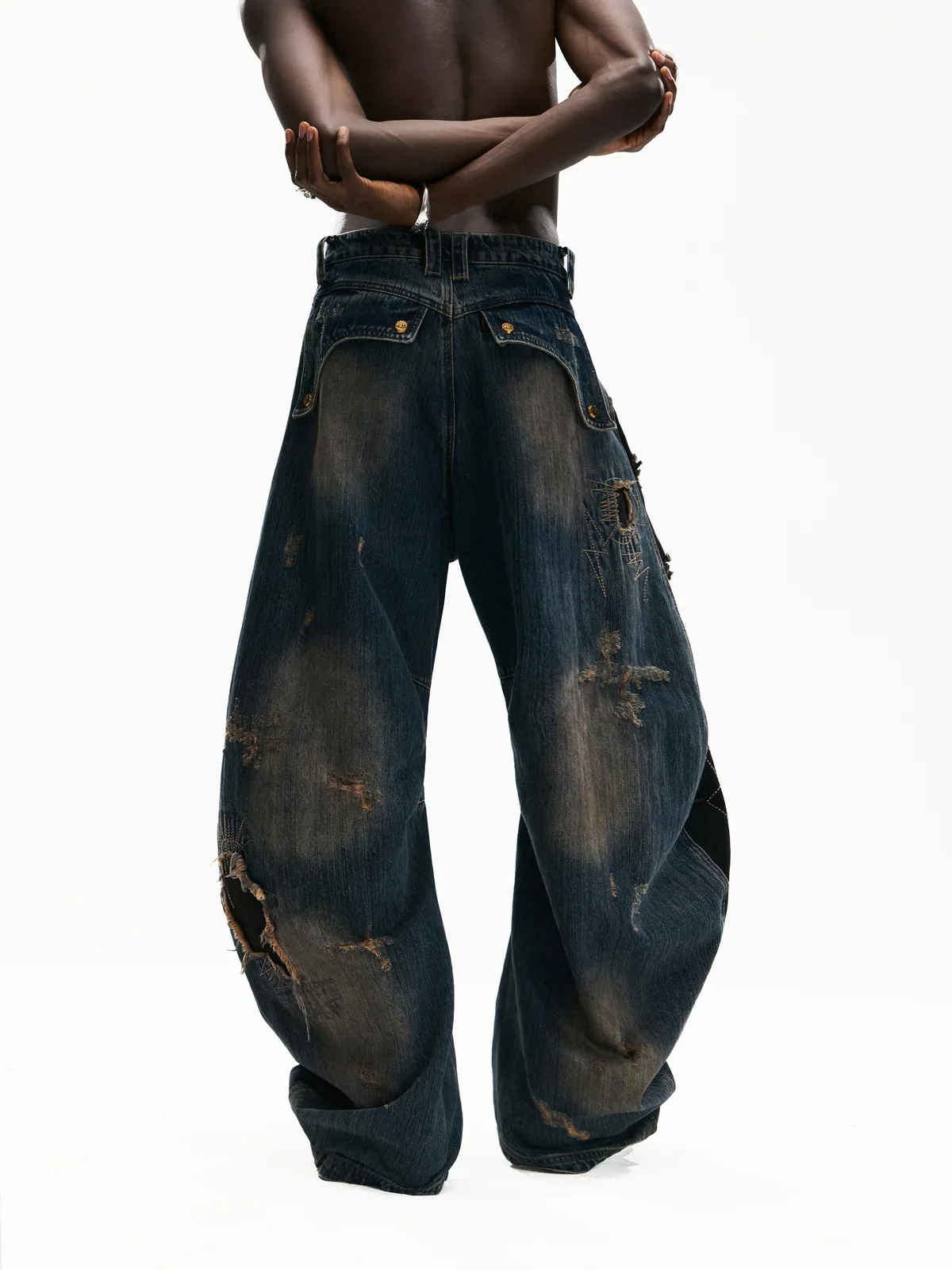 Curved Blade Denim Jeans - Image 3