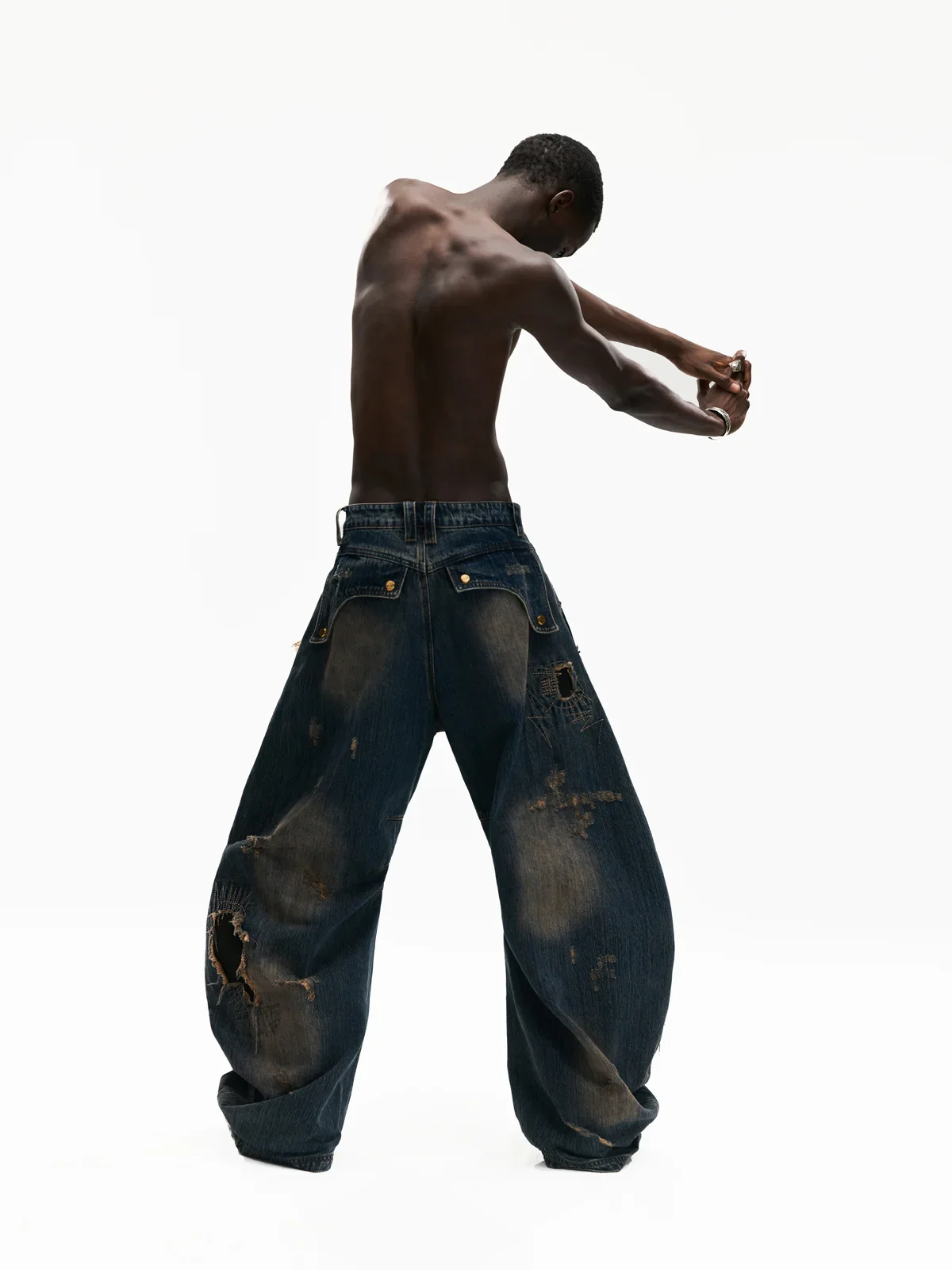 Curved Blade Denim Jeans - Image 9