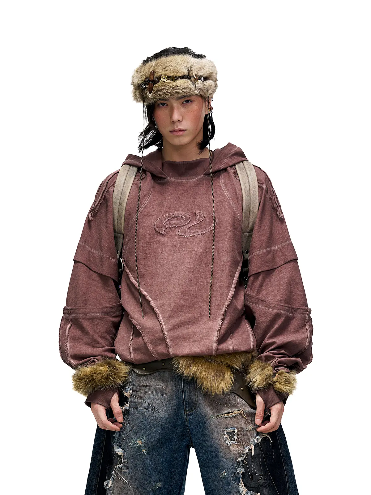 Deconstructed Hoodies with Gradient Wash - Image 8