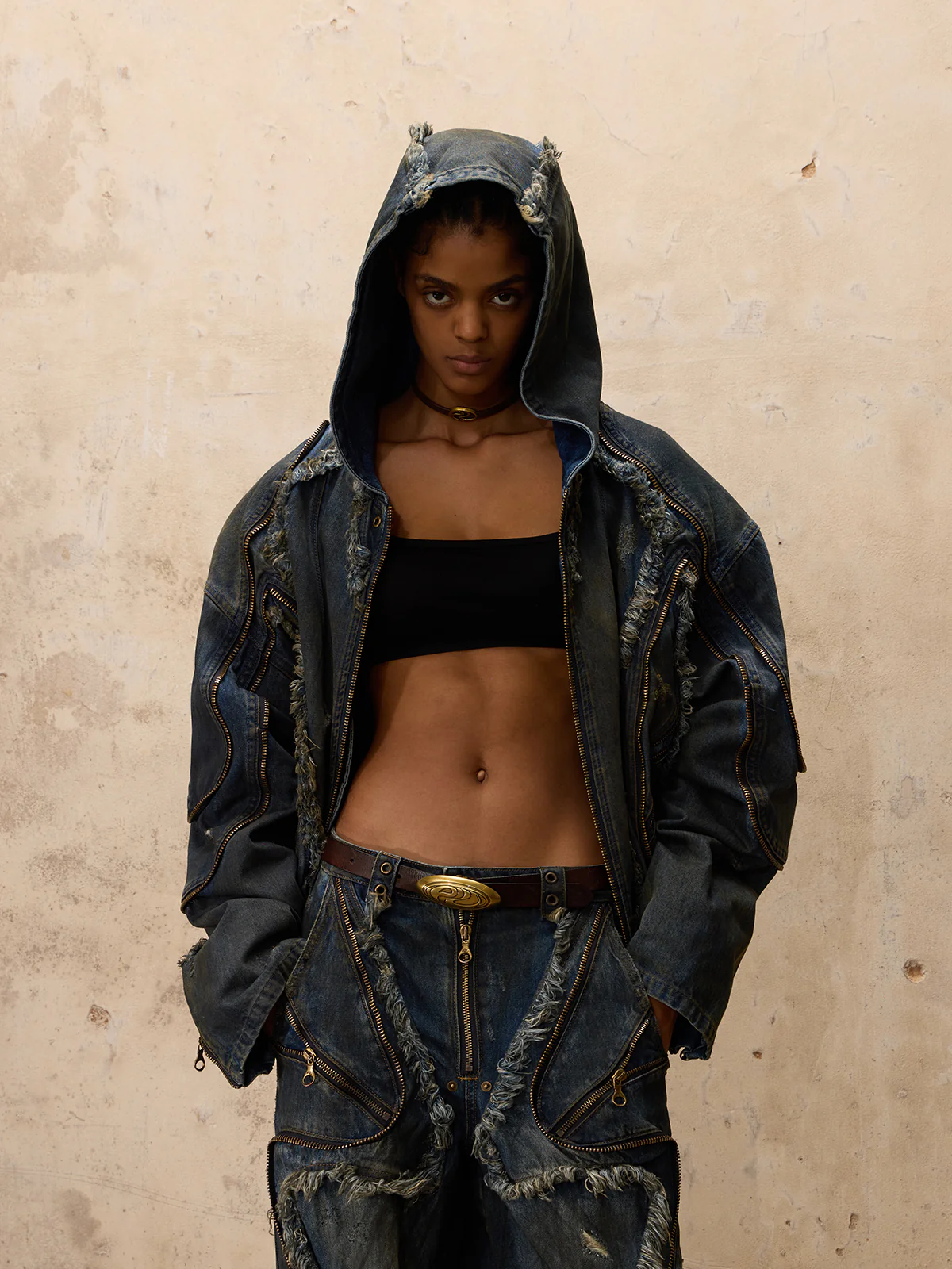 Personsoul Aliens Dirty Denim Coat - Image 3