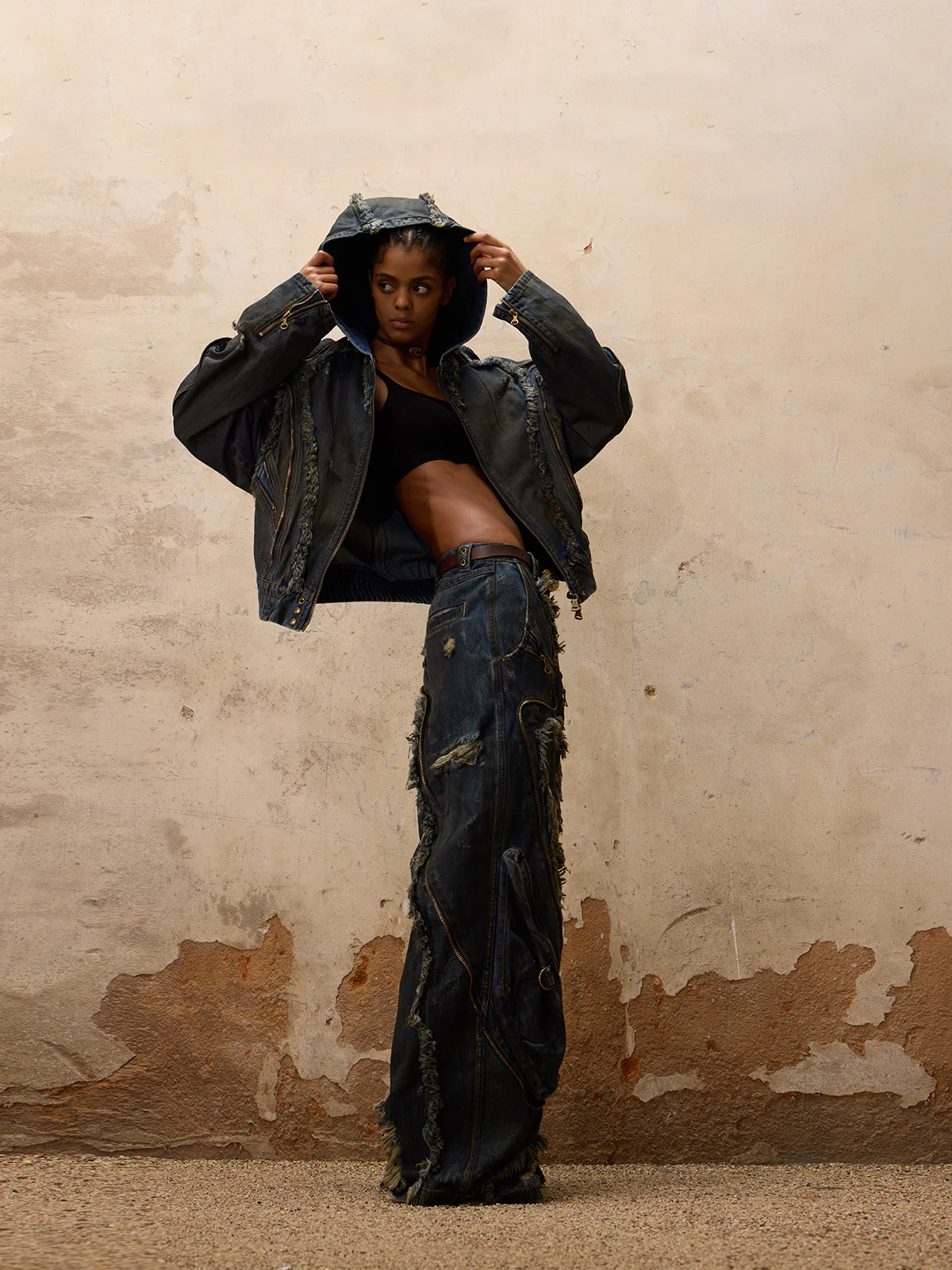 Personsoul Aliens Dirty Denim Coat - Image 7