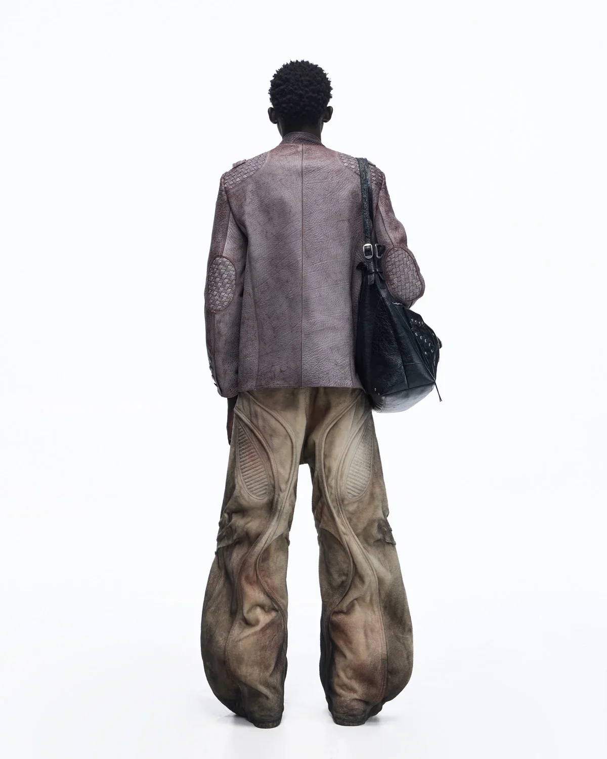 Personsoul Asymmetrical Front Elephant-Embossed Leather Jacket(Limited 100 pieces) - Image 11