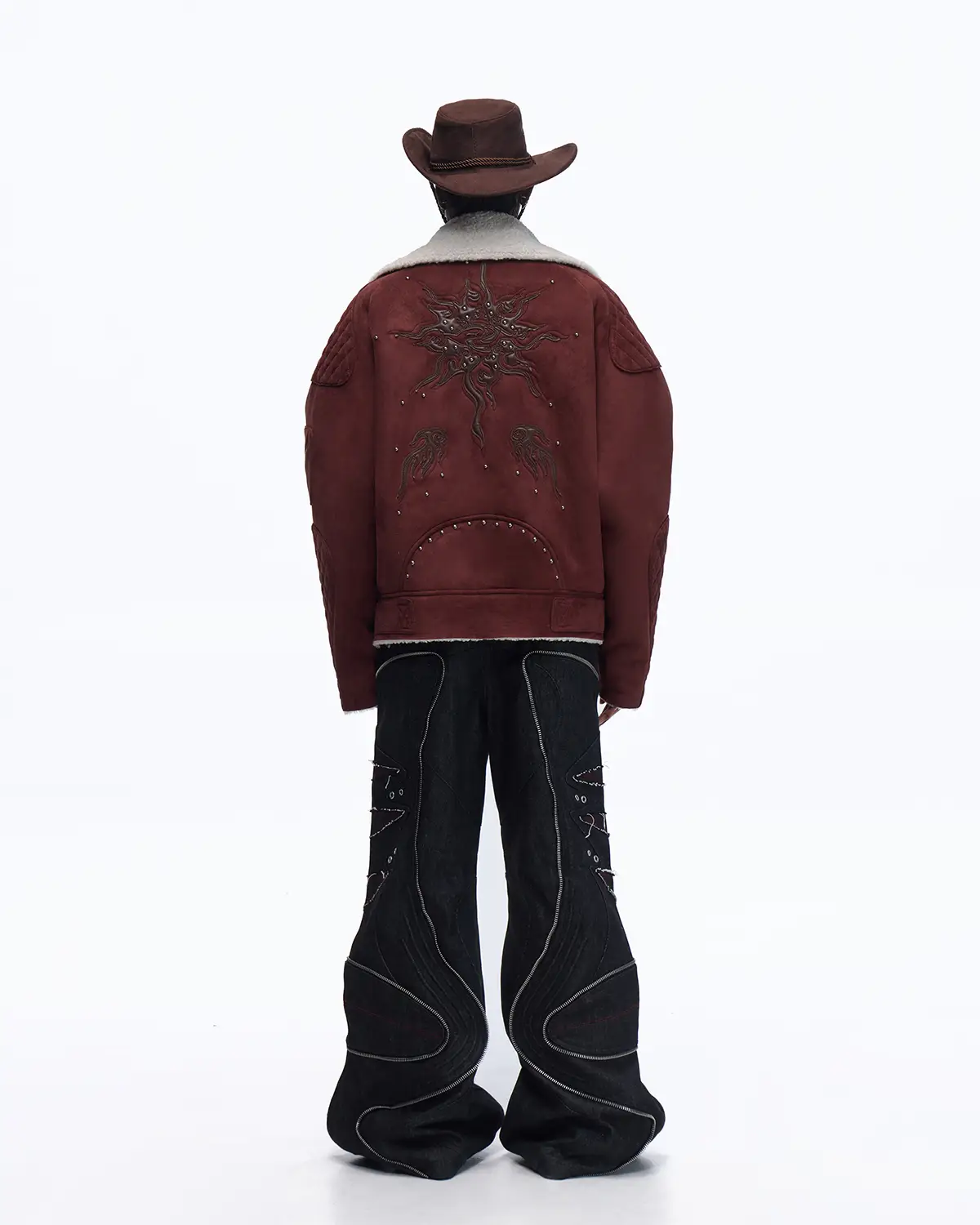 Personsoul Baggy Denim Jeans with Red Contrast Stitch - Image 15