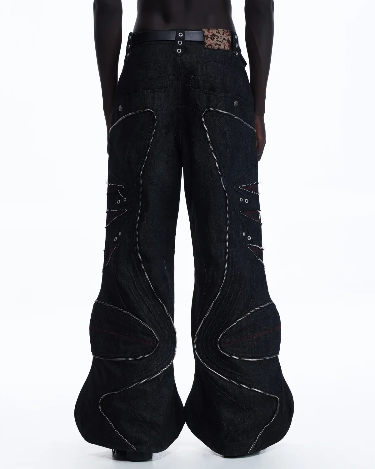 Personsoul Baggy Denim Jeans with Red Contrast Stitch - Image 3