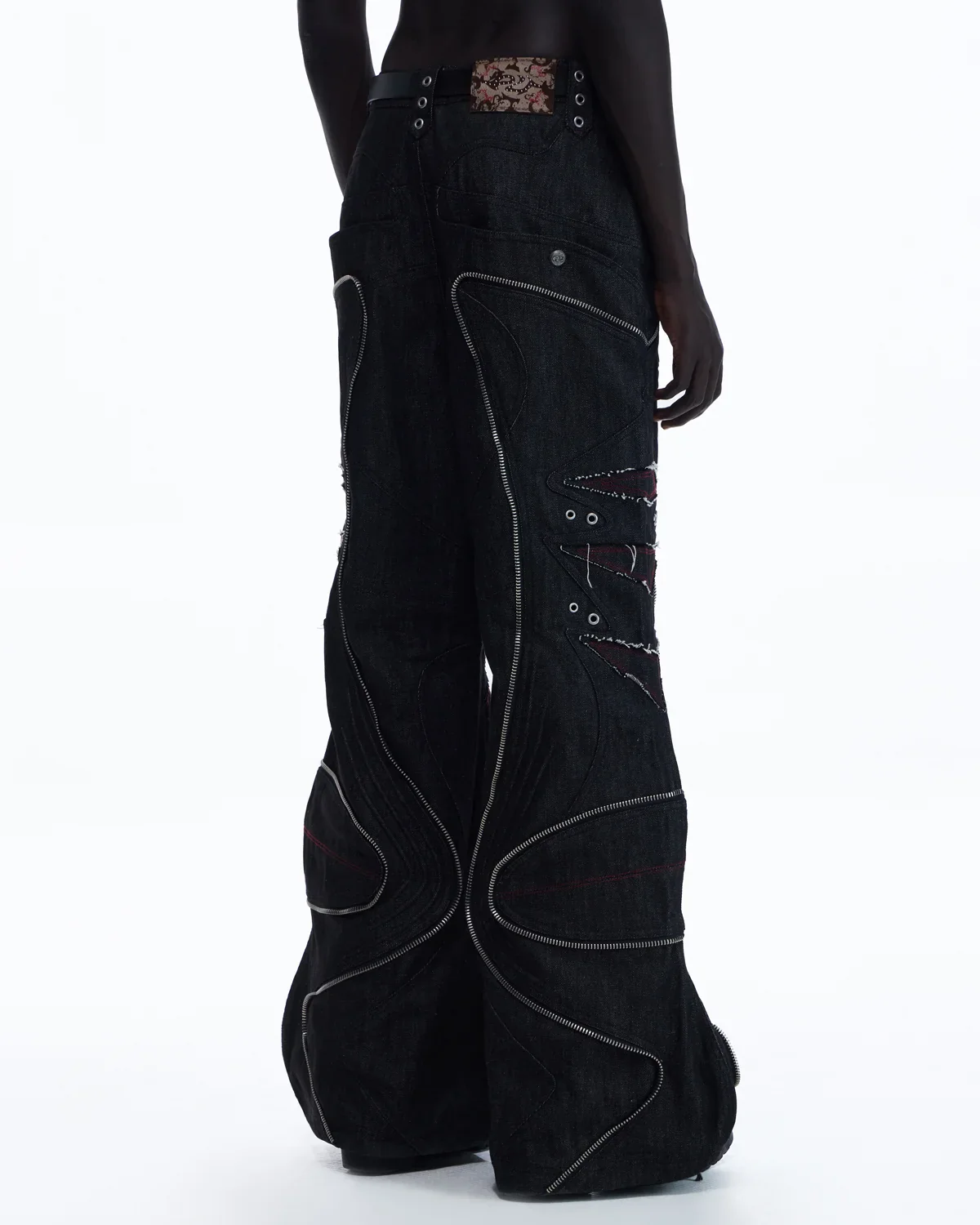 Personsoul Baggy Denim Jeans with Red Contrast Stitch - Image 6