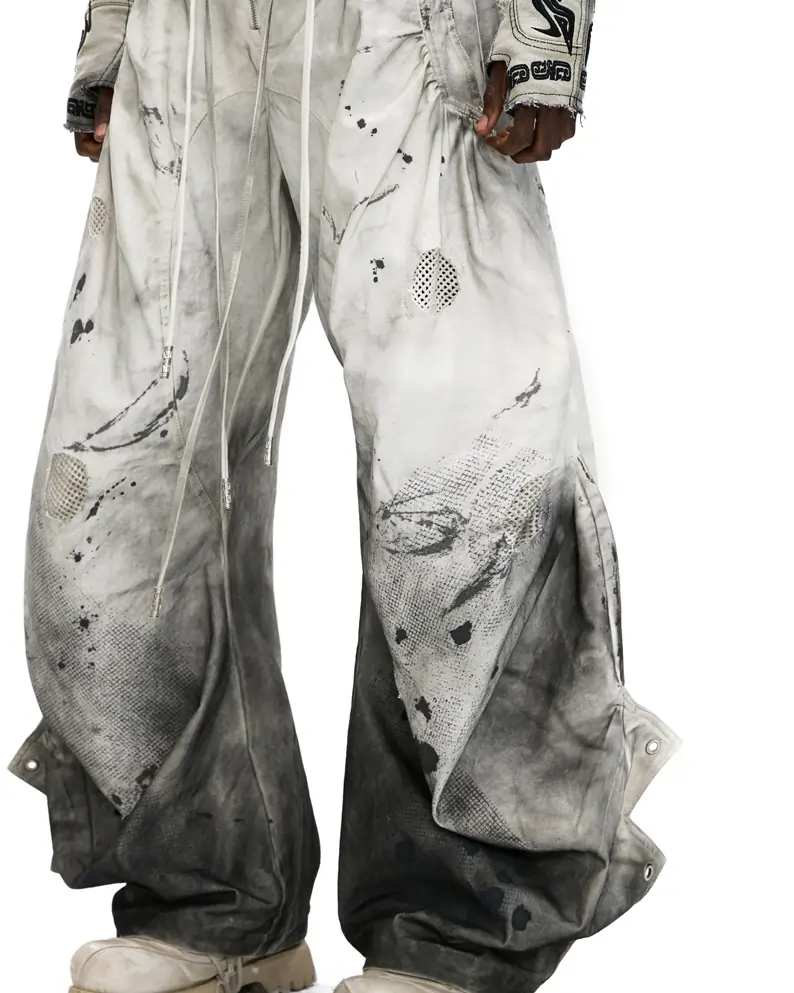 Personsoul Bagua Embroidery Double-Waist Denim Jeans - Image 6