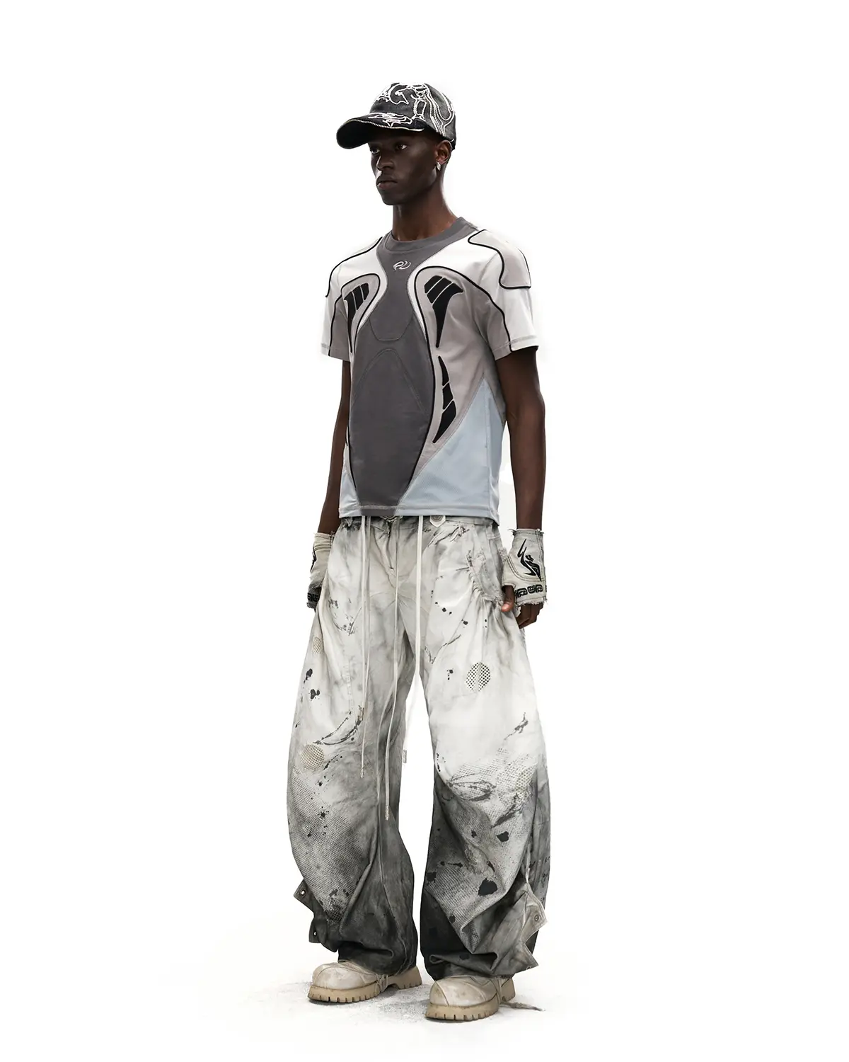 Personsoul Bagua Embroidery Double-Waist Denim Jeans - Image 9