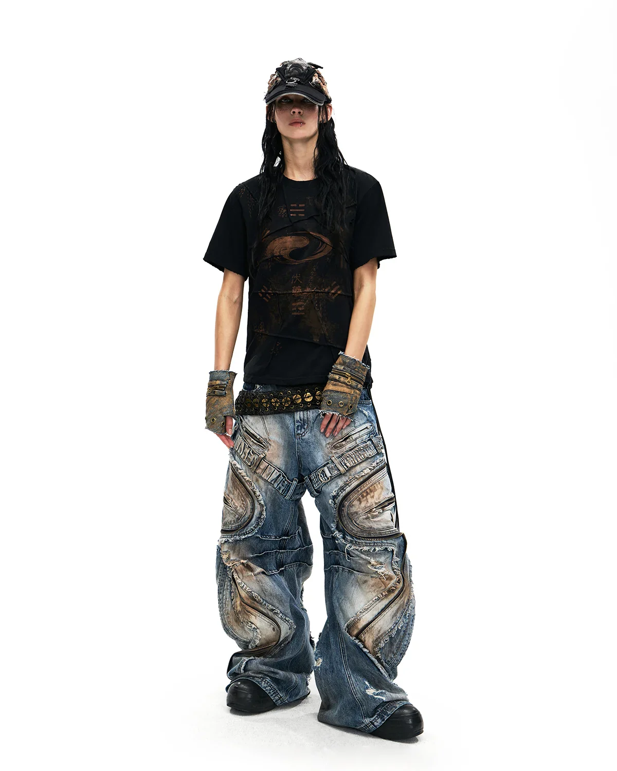 Personsoul Bagua Fuxi Printed T-Shirt Black - Image 6