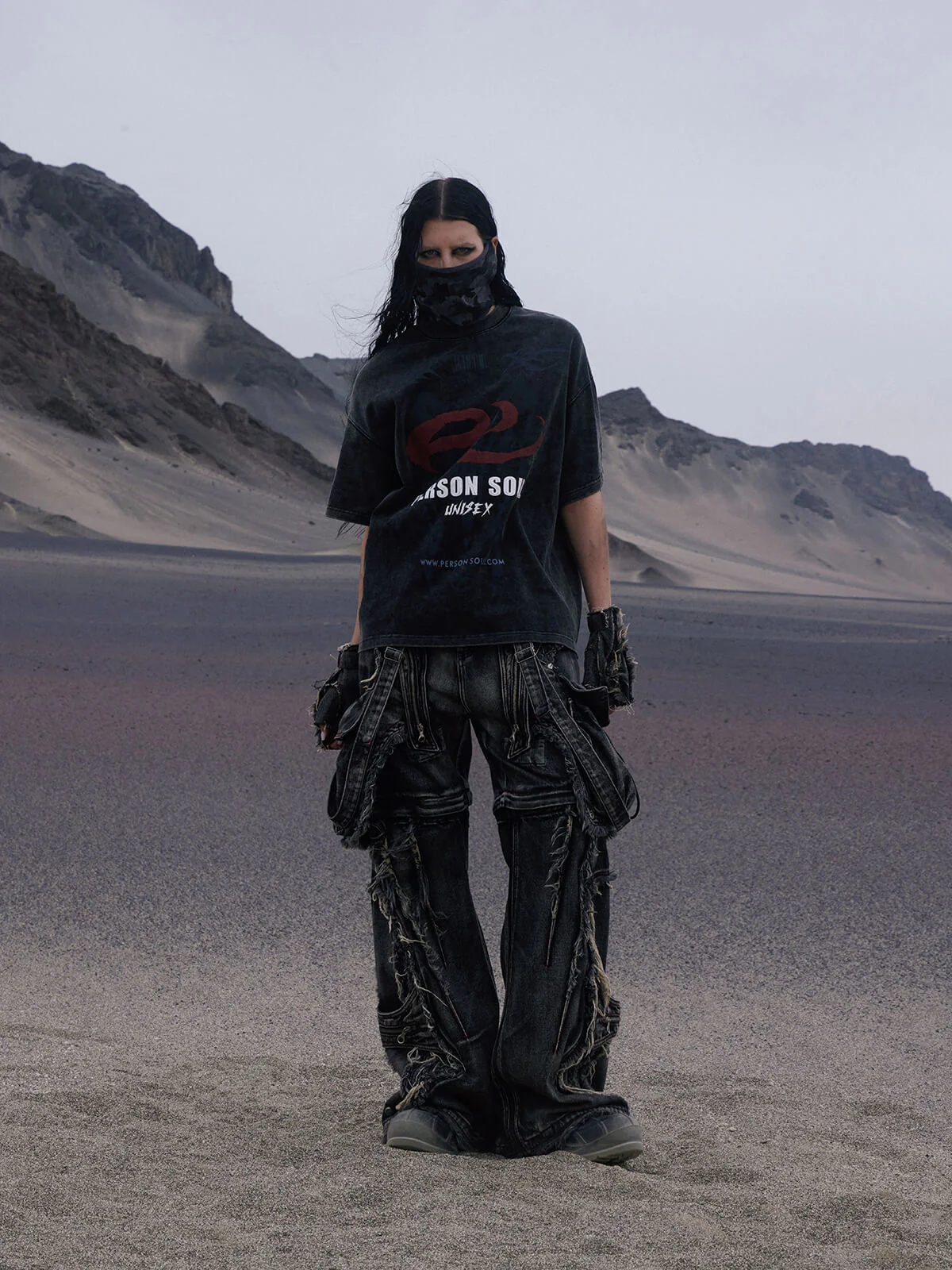 Personsoul Black Detachable Denim Overalls - Image 5