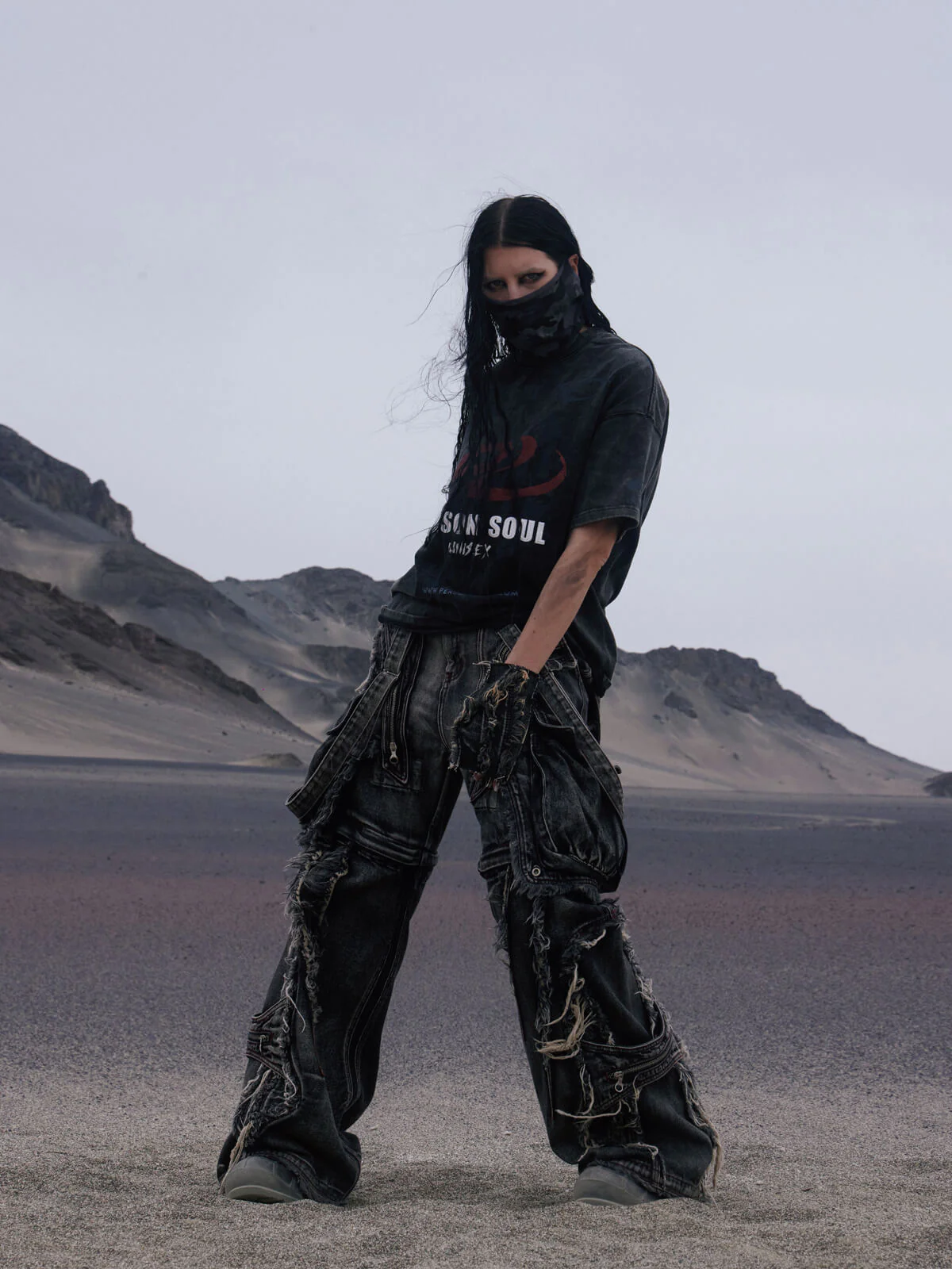 Personsoul Black Detachable Denim Overalls - Image 6