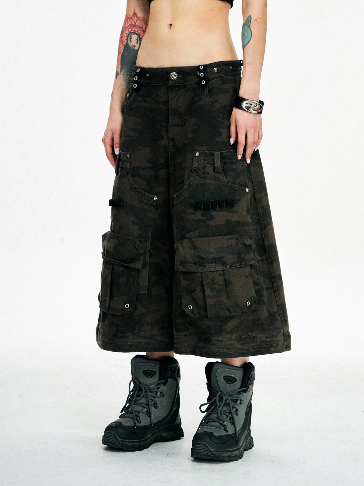 Personsoul Brown Camo Overalls with Zip-Off Legs - Image 10