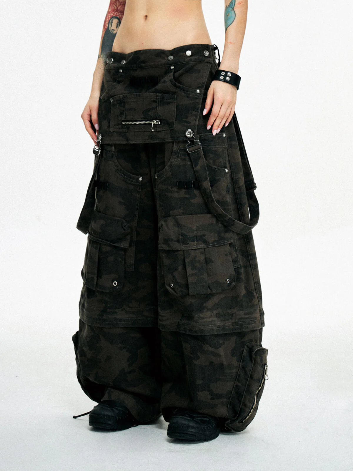 Personsoul Brown Camo Overalls with Zip-Off Legs - Image 13
