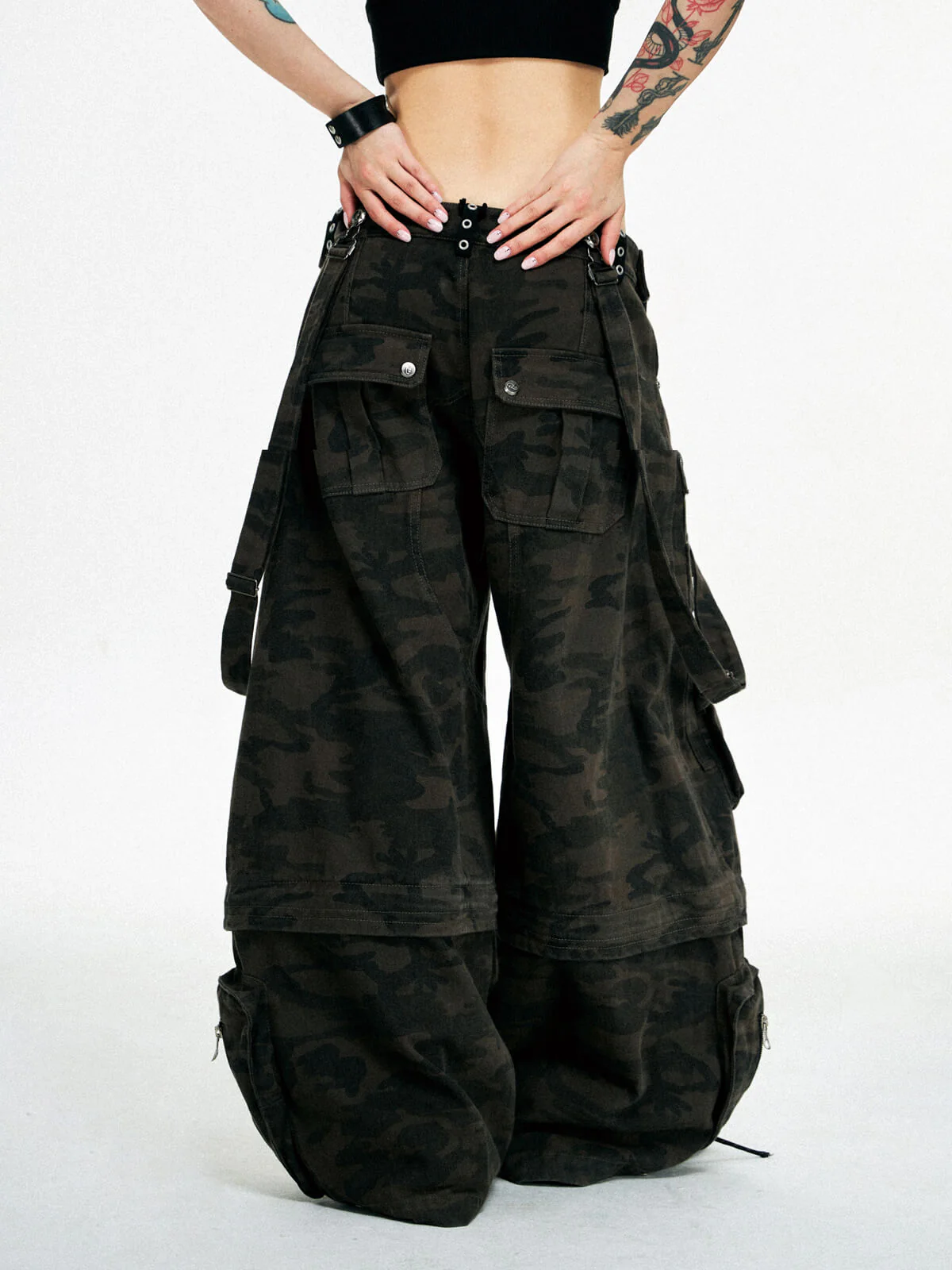 Personsoul Brown Camo Overalls with Zip-Off Legs - Image 14