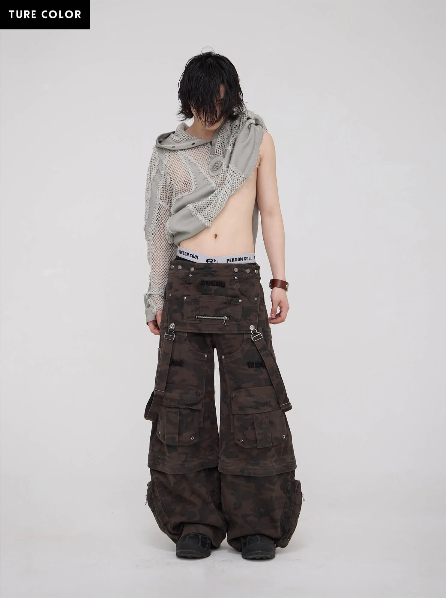 Personsoul Brown Camo Overalls with Zip-Off Legs - Image 15