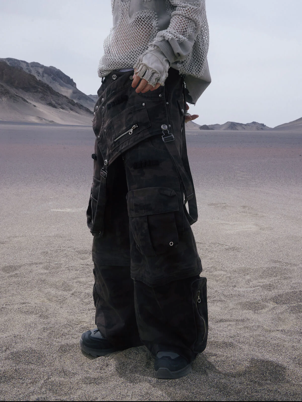 Personsoul Brown Camo Overalls with Zip-Off Legs - Image 3