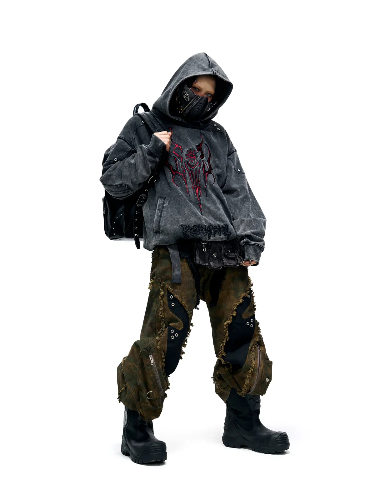 Personsoul Camo Patchwork Bootcut Jeans - Image 7