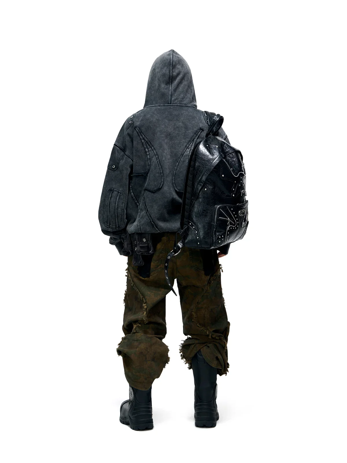 Personsoul Camo Patchwork Bootcut Jeans - Image 8