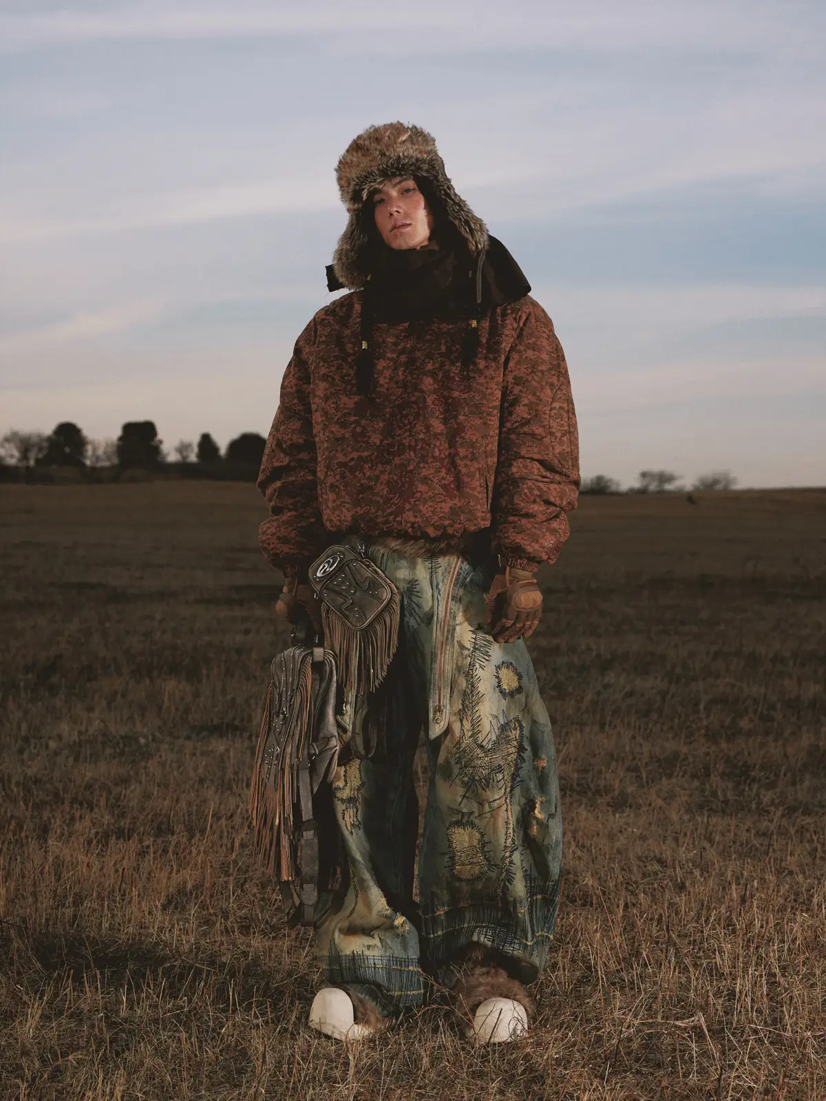 Personsoul Camouflage Totem Cotton Hoodie - Image 13