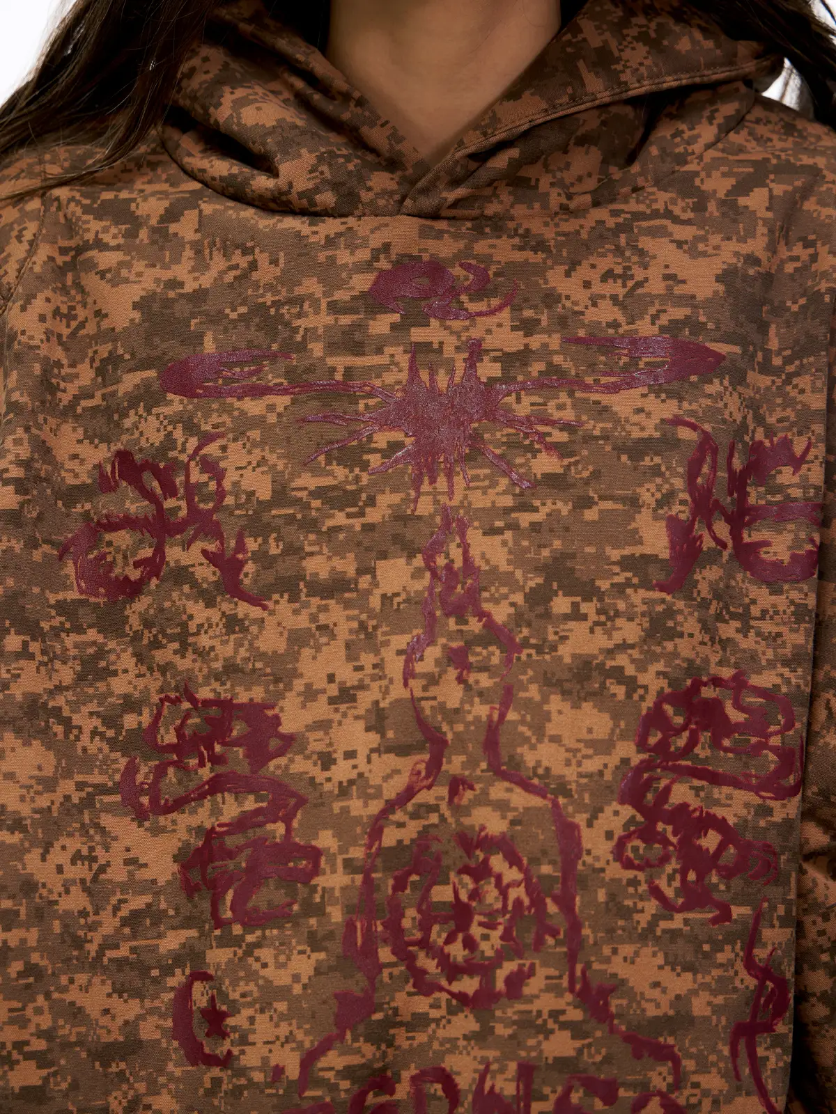 Personsoul Camouflage Totem Cotton Hoodie - Image 4