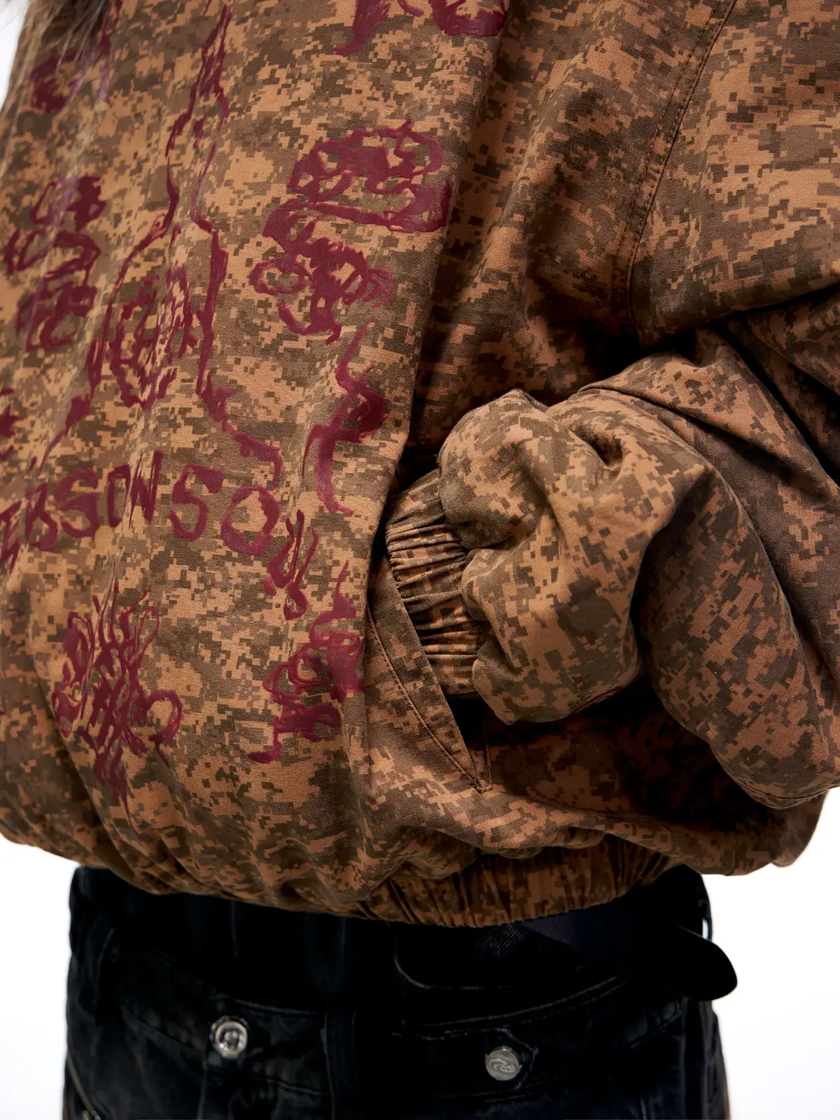 Personsoul Camouflage Totem Cotton Hoodie - Image 5