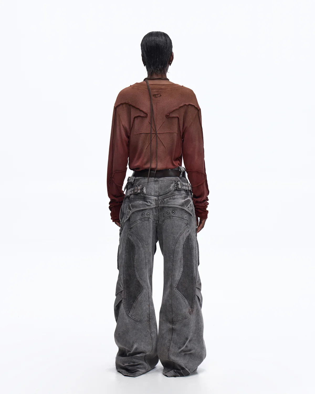 Personsoul Contrast Stitch Long Sleeve Top In Red - Image 6