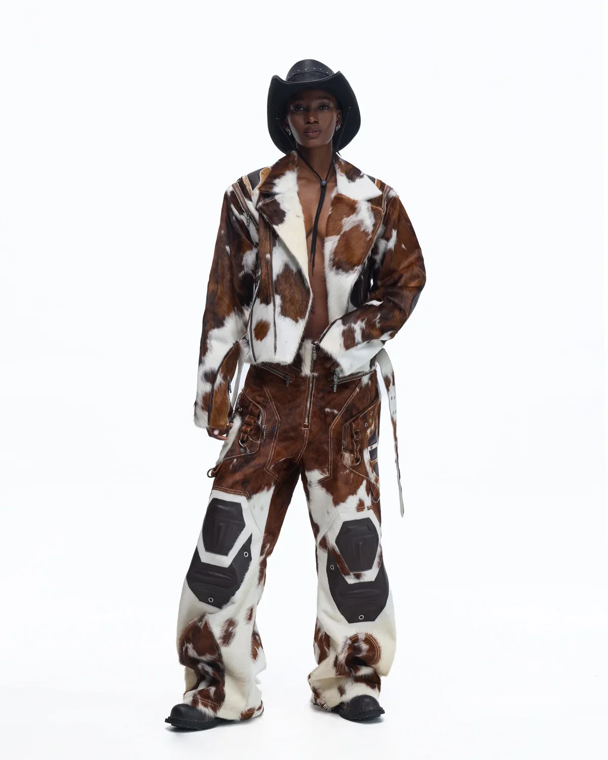Personsoul Cowhide-Print Vintage Biker Leather Jacket(Limited 100 pieces) - Image 11