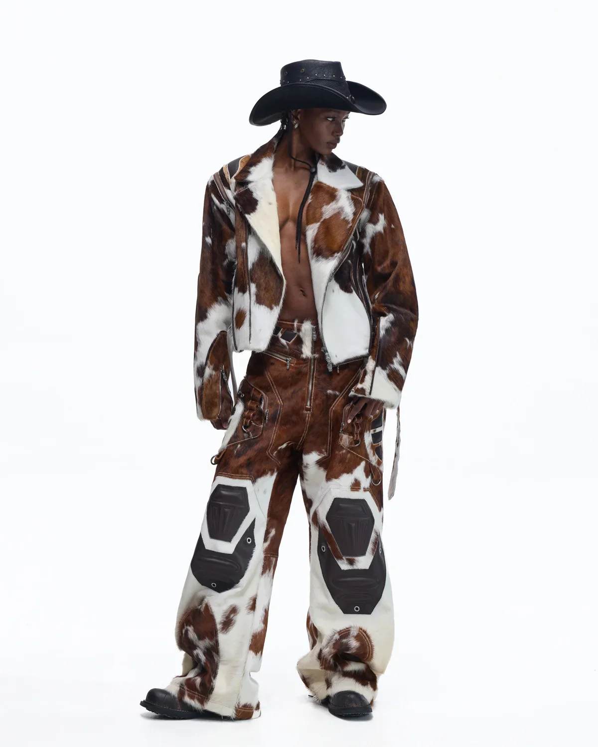 Personsoul Cowhide-Print Vintage Biker Leather Jacket(Limited 100 pieces) - Image 12