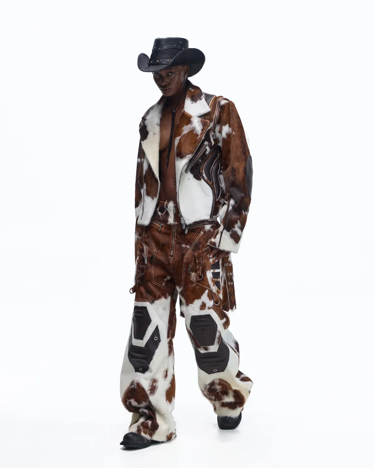 Personsoul Cowhide-Print Vintage Biker Leather Jacket(Limited 100 pieces) - Image 13