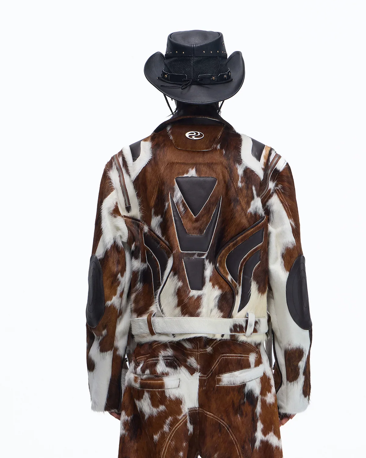 Personsoul Cowhide-Print Vintage Biker Leather Jacket(Limited 100 pieces) - Image 3