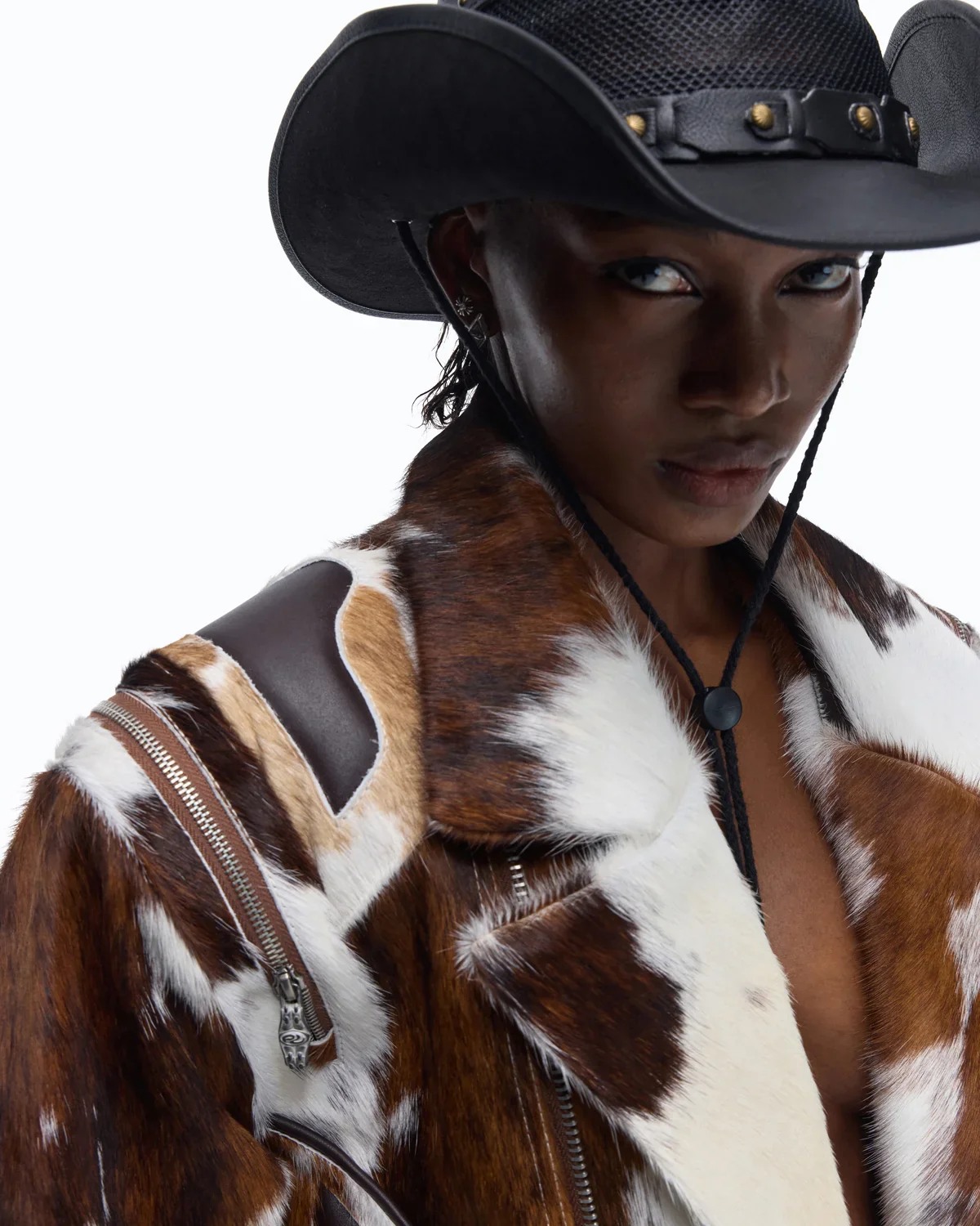 Personsoul Cowhide-Print Vintage Biker Leather Jacket(Limited 100 pieces) - Image 5