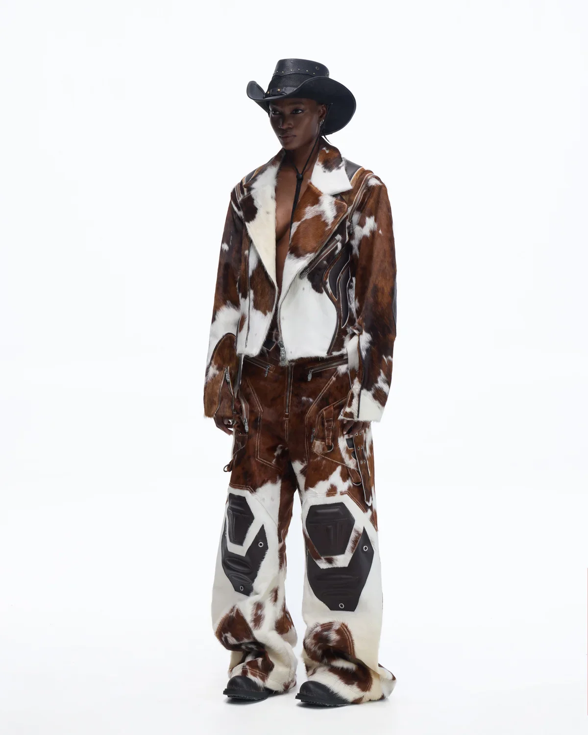 Personsoul Cowhide-Print Vintage Biker Leather Jacket(Limited 100 pieces) - Image 9