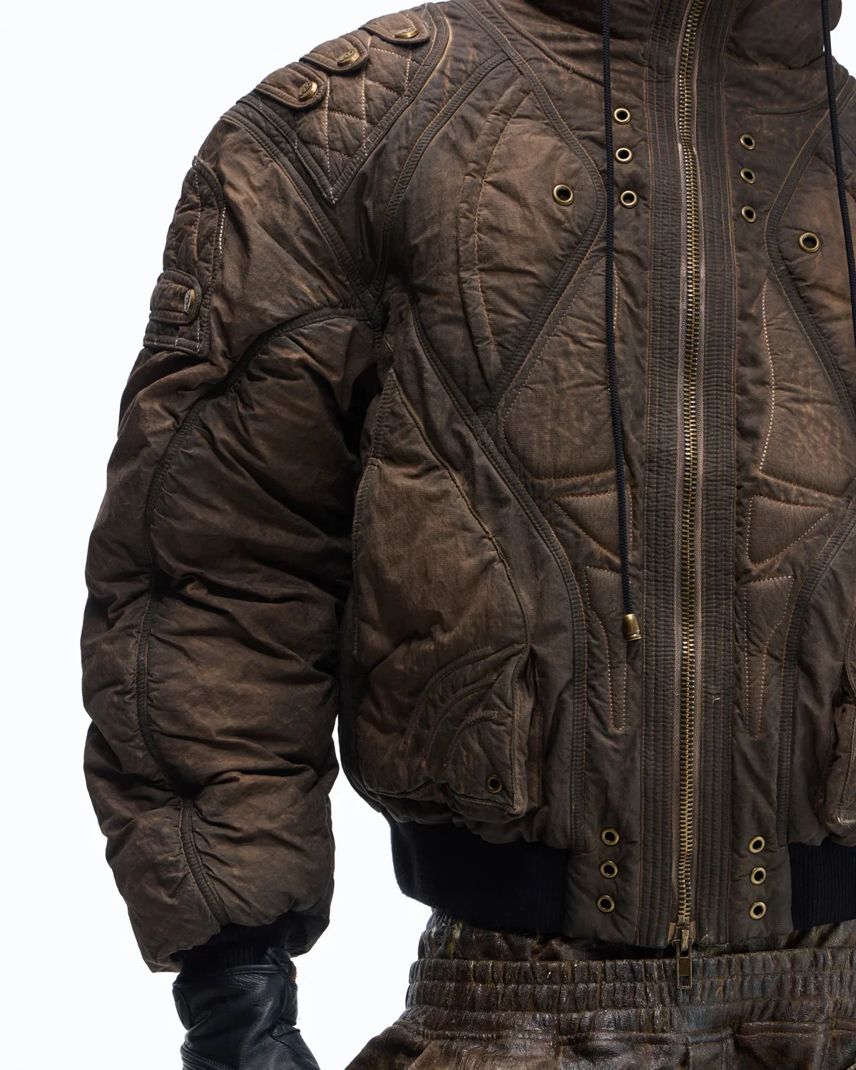 Personsoul Dark Brown Insulated Hooded Coat - Image 6