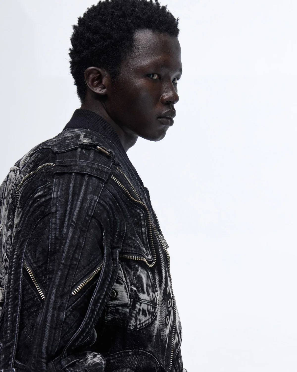 Personsoul Deconstructed & Washed Denim Utility Jacket - Image 5