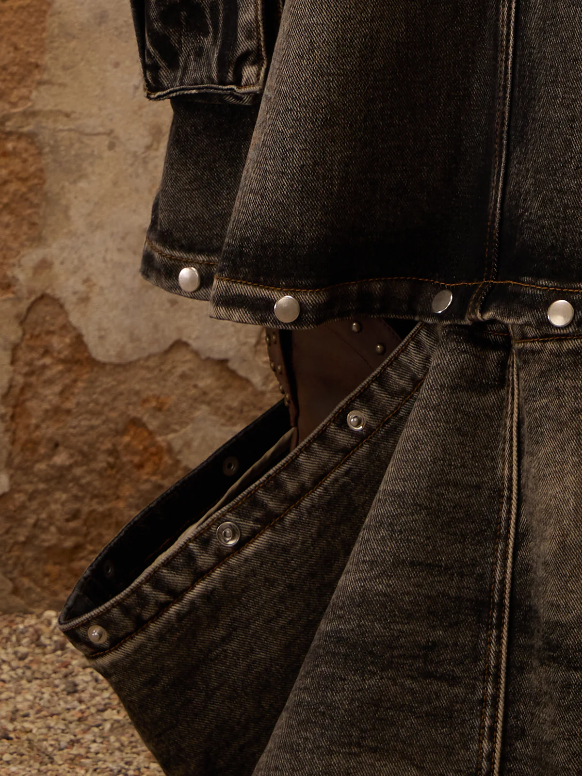 Personsoul Maxi Denim Dungarees Skirt - Image 9
