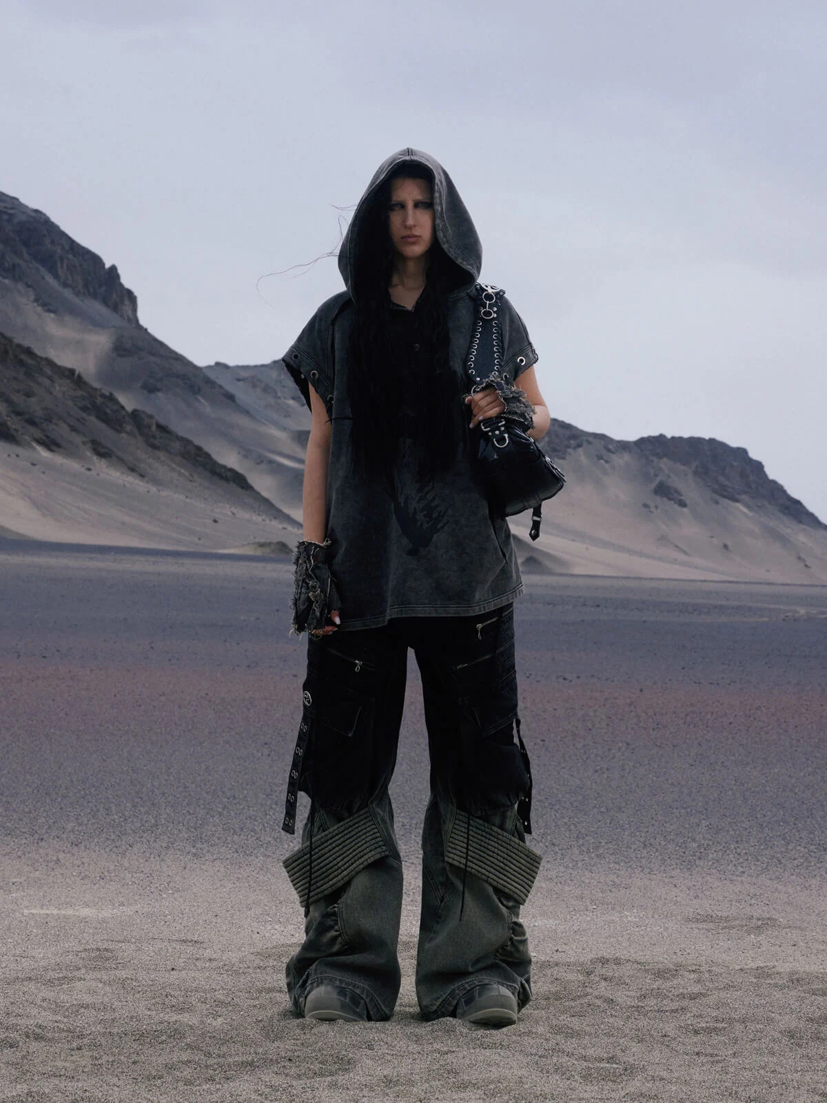 Personsoul Desert Distressed Denim Cargo Pants - Image 6