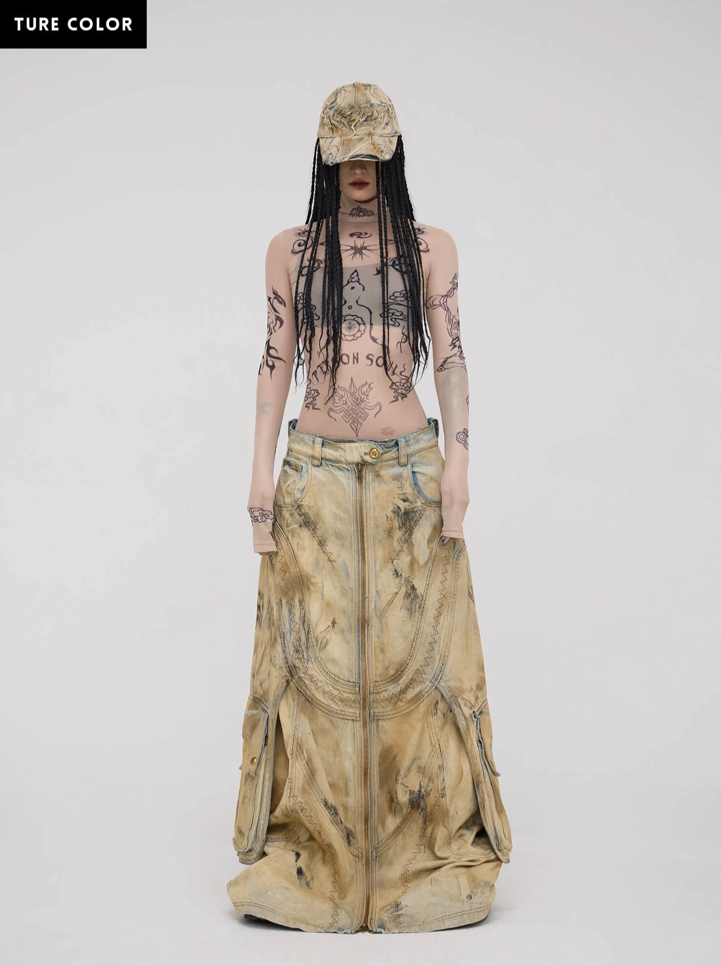 Personsoul Dirty Distressed Apricot Gaucho Pants - Image 11