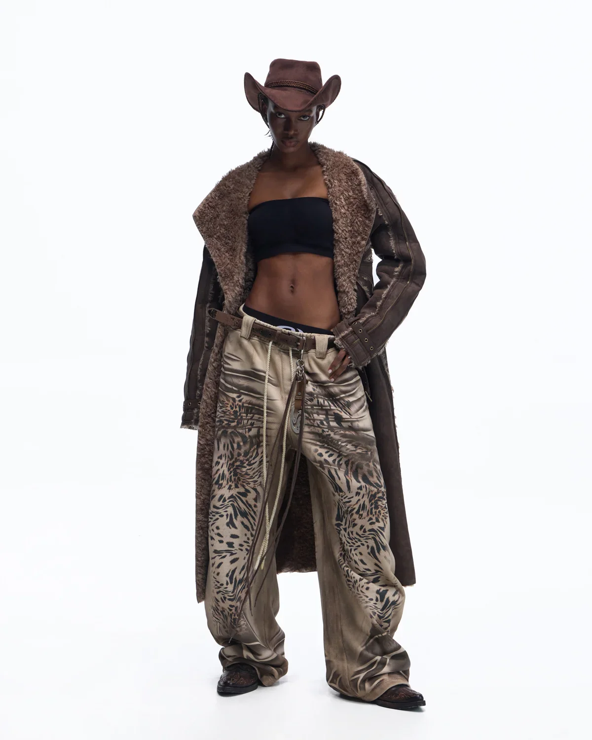 Personsoul Distressed Tiger-Pattern Totem Sweatpants - Image 12
