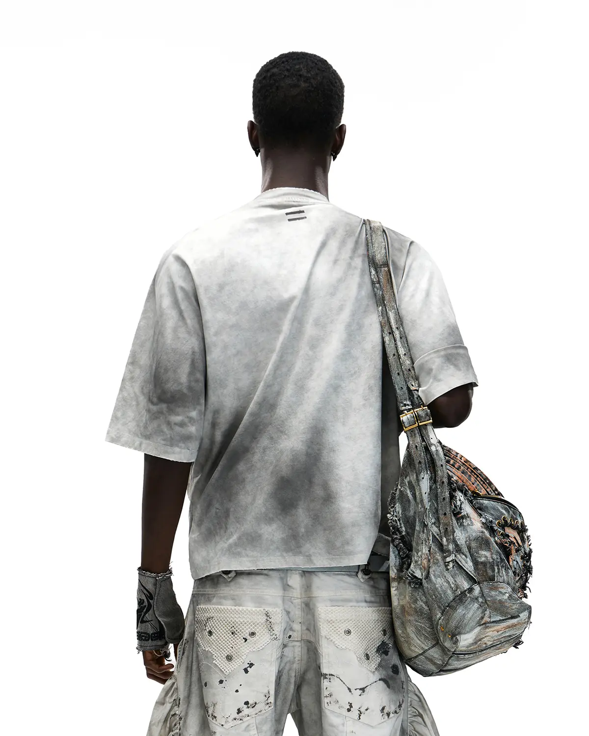 Personsoul Double-Layer Distressed Mythology Print T-Shirt White - Image 3