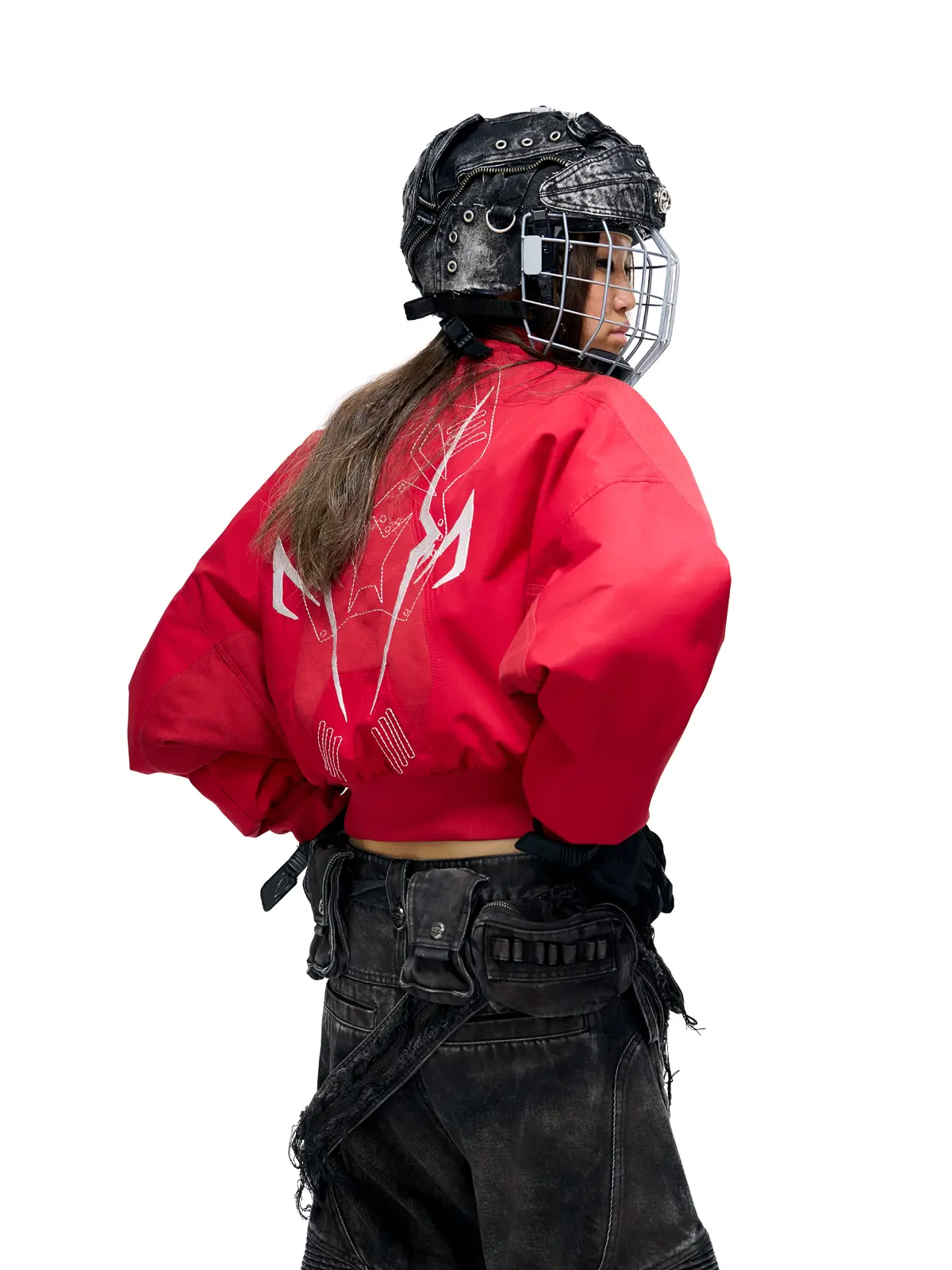 Personsoul Embroidered Cropped Down Jacket - Image 3