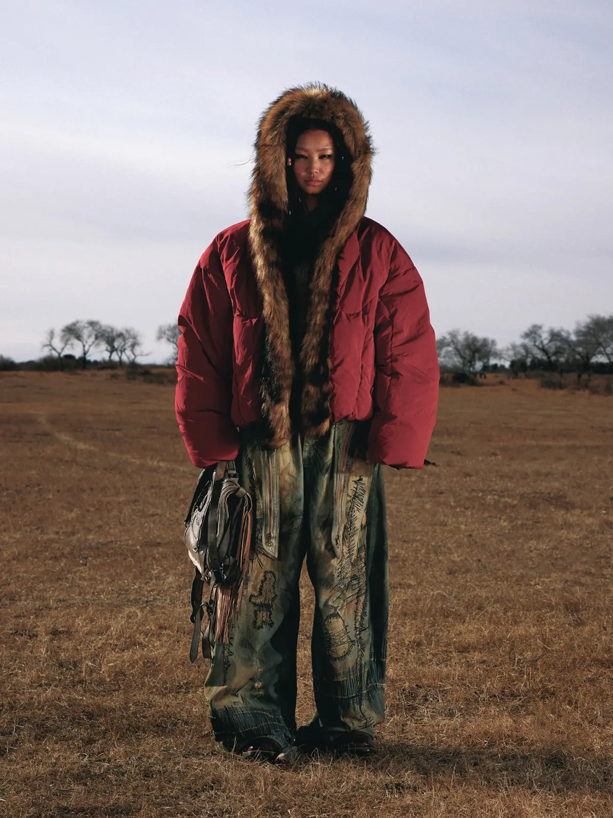 Personsoul Embroidery Fur Collar Down Jacket - Image 10
