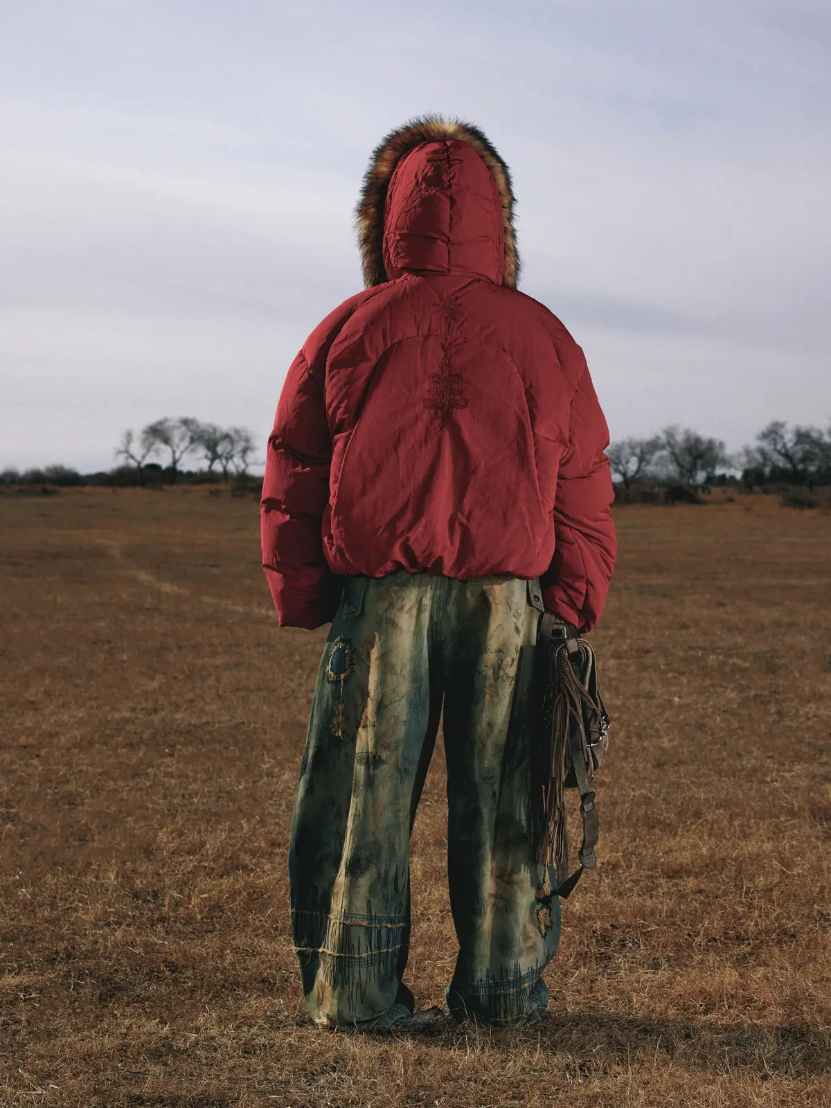 Personsoul Embroidery Fur Collar Down Jacket - Image 11