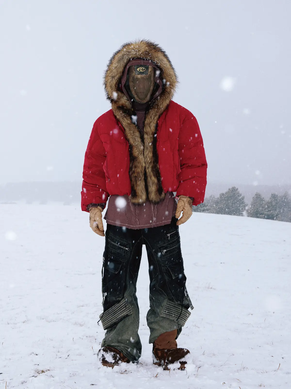 Personsoul Embroidery Fur Collar Down Jacket - Image 12
