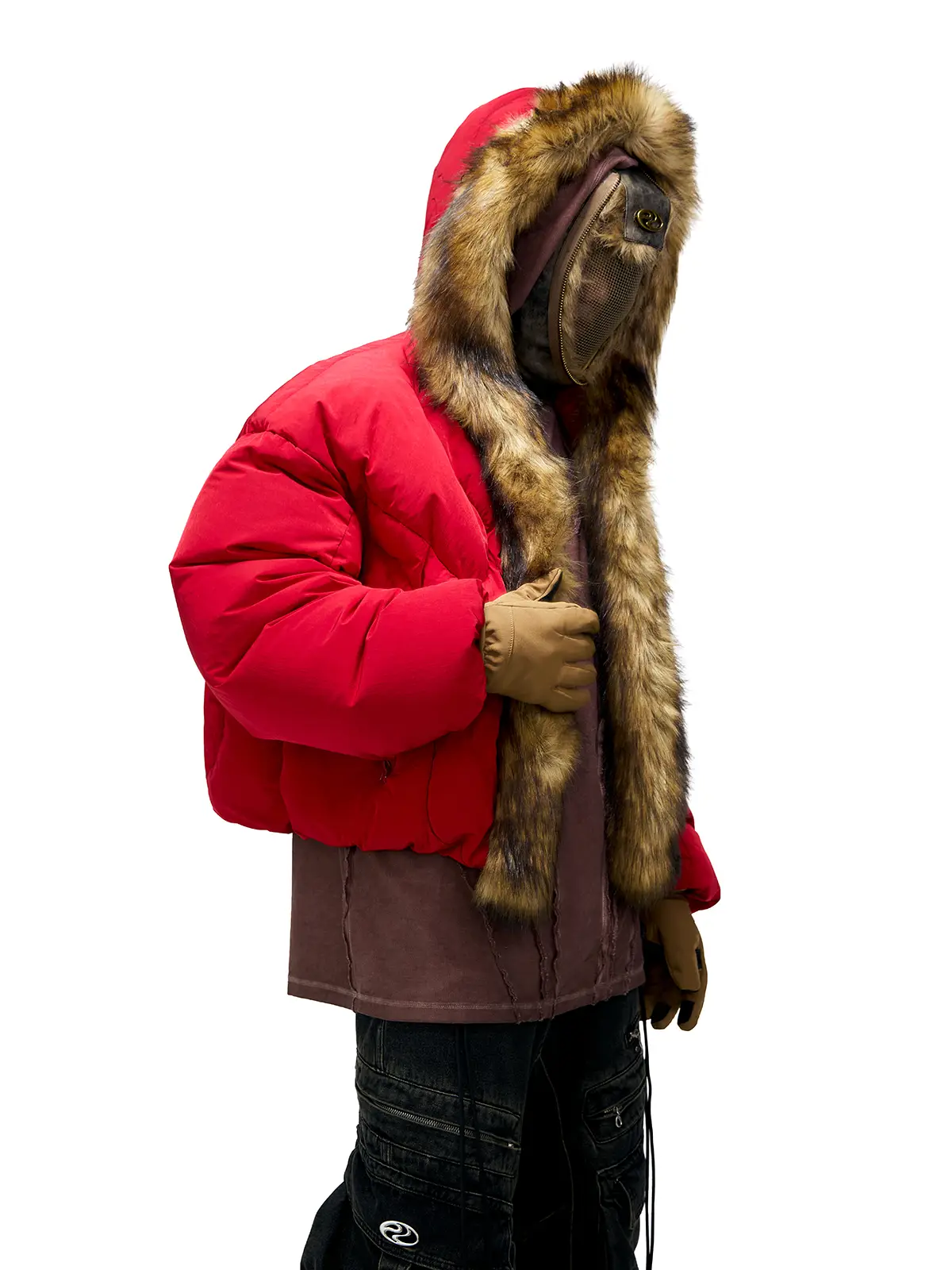 Personsoul Embroidery Fur Collar Down Jacket - Image 3