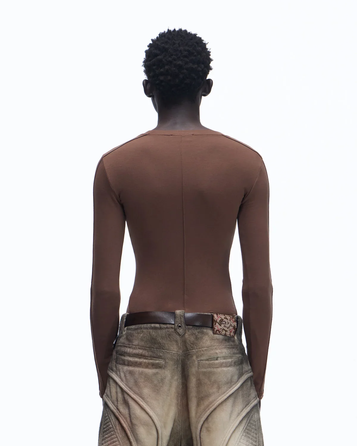 Personsoul Essential Long Sleeve Crewneck In Brown - Image 3