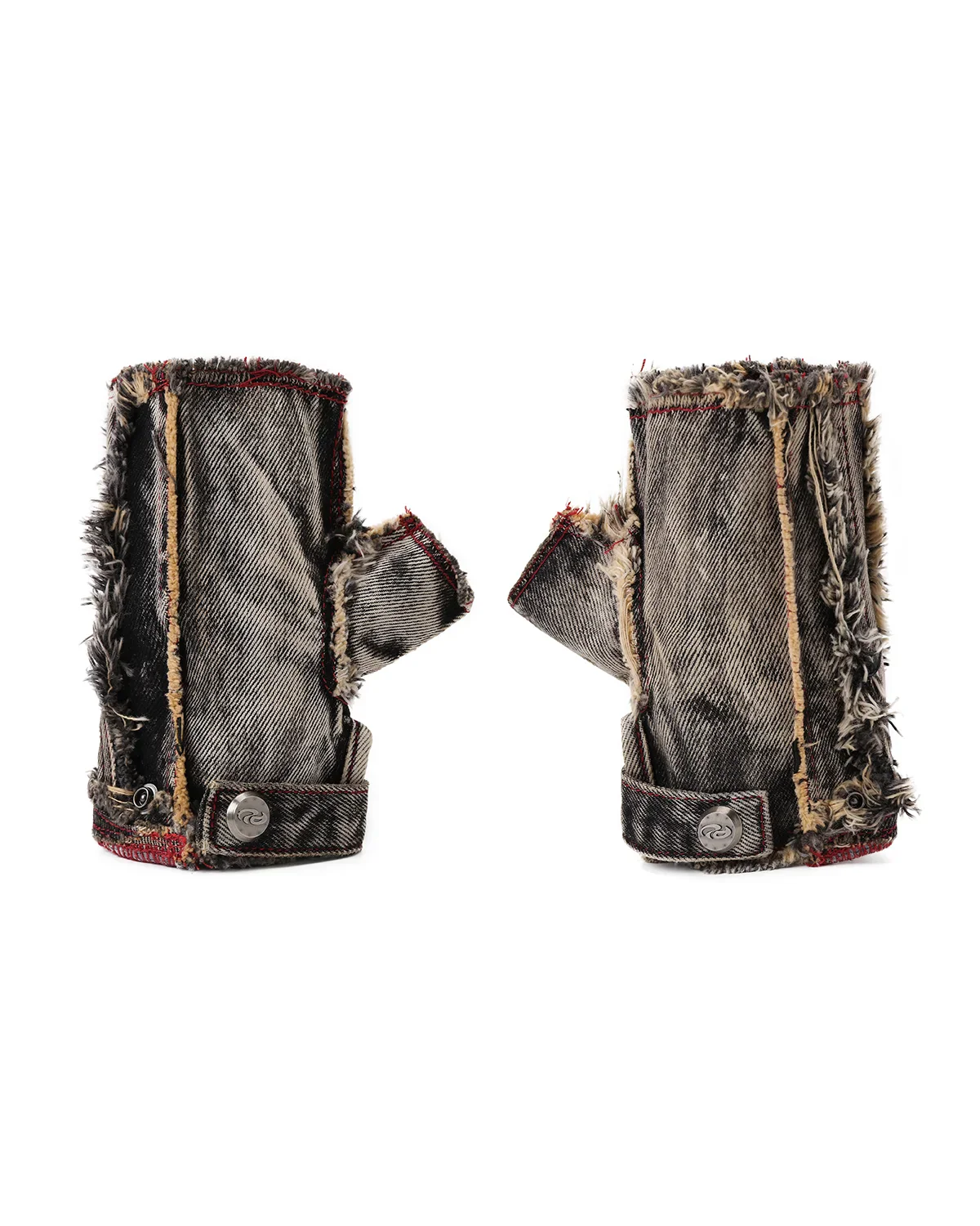 Personsoul Guardian Beast Frayed Denim Gloves - Image 2