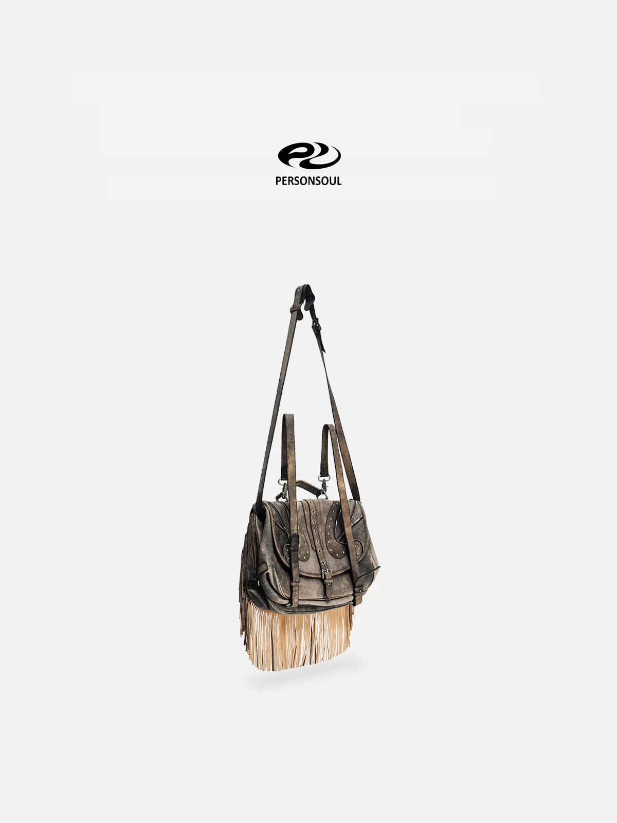 Personsoul Heavy-Duty Fringe Leather Messenger - Image 3