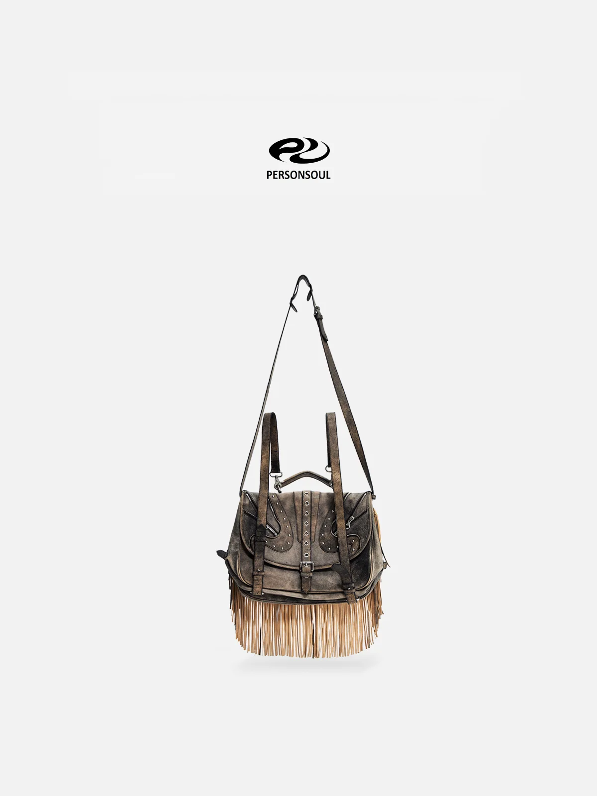 Personsoul Heavy-Duty Fringe Leather Messenger - Image 4