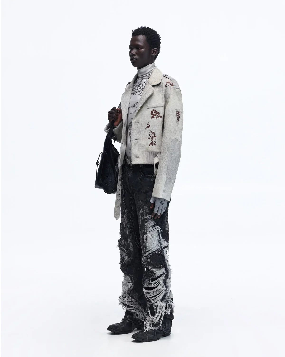 Personsoul Horse-Embroidered Leather Notch Collar Blazer(Limited 100 pieces) - Image 12
