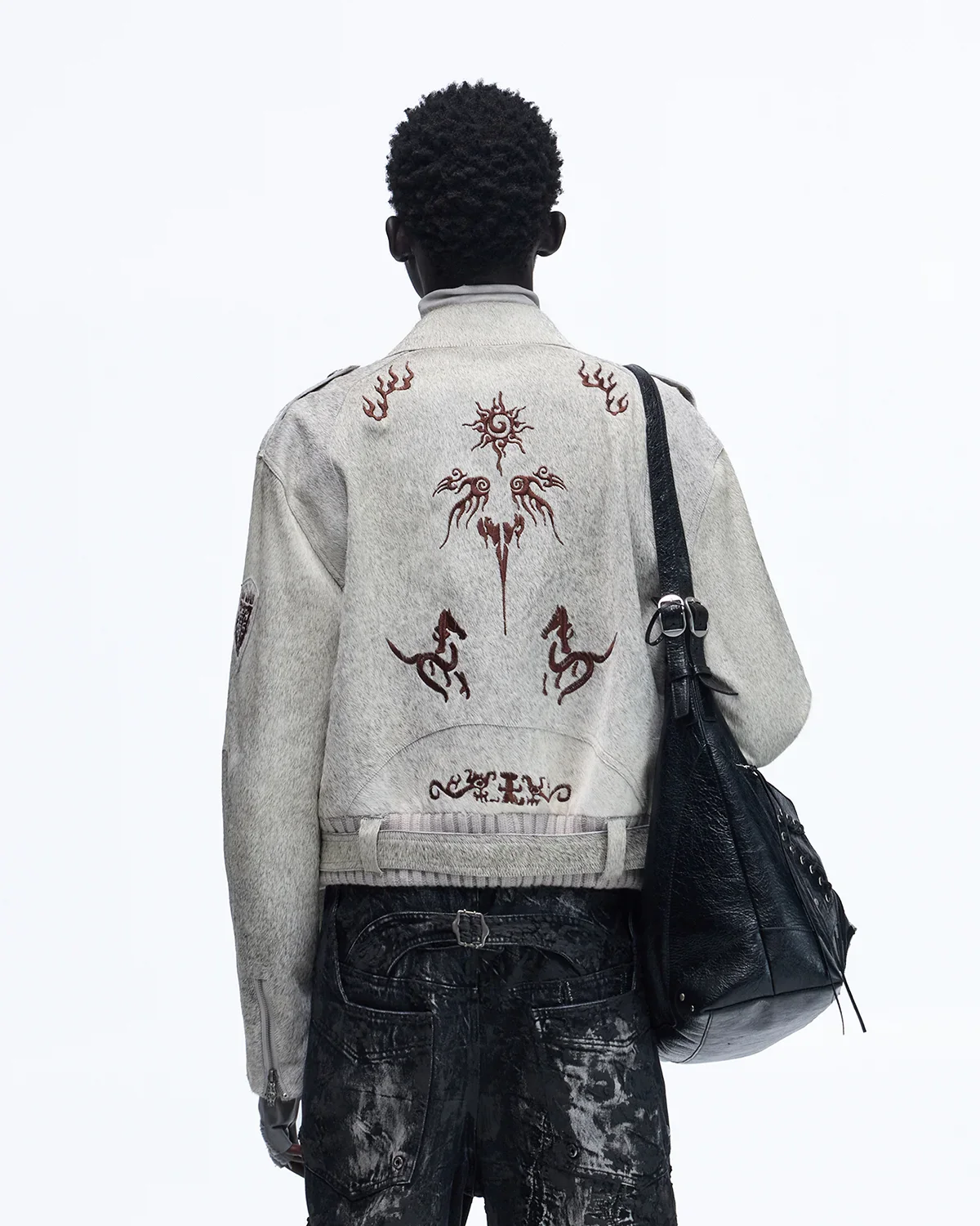 Personsoul Horse-Embroidered Leather Notch Collar Blazer(Limited 100 pieces) - Image 6