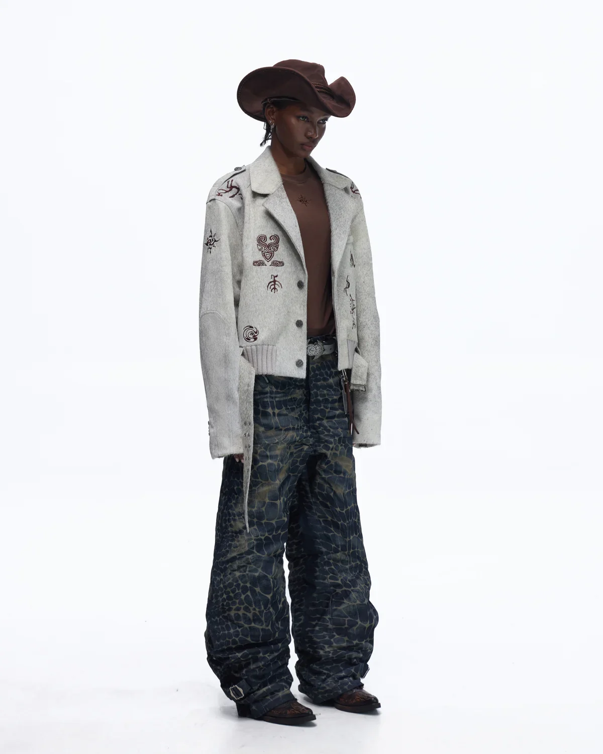 Personsoul Horse-Embroidered Leather Notch Collar Blazer(Limited 100 pieces) - Image 8
